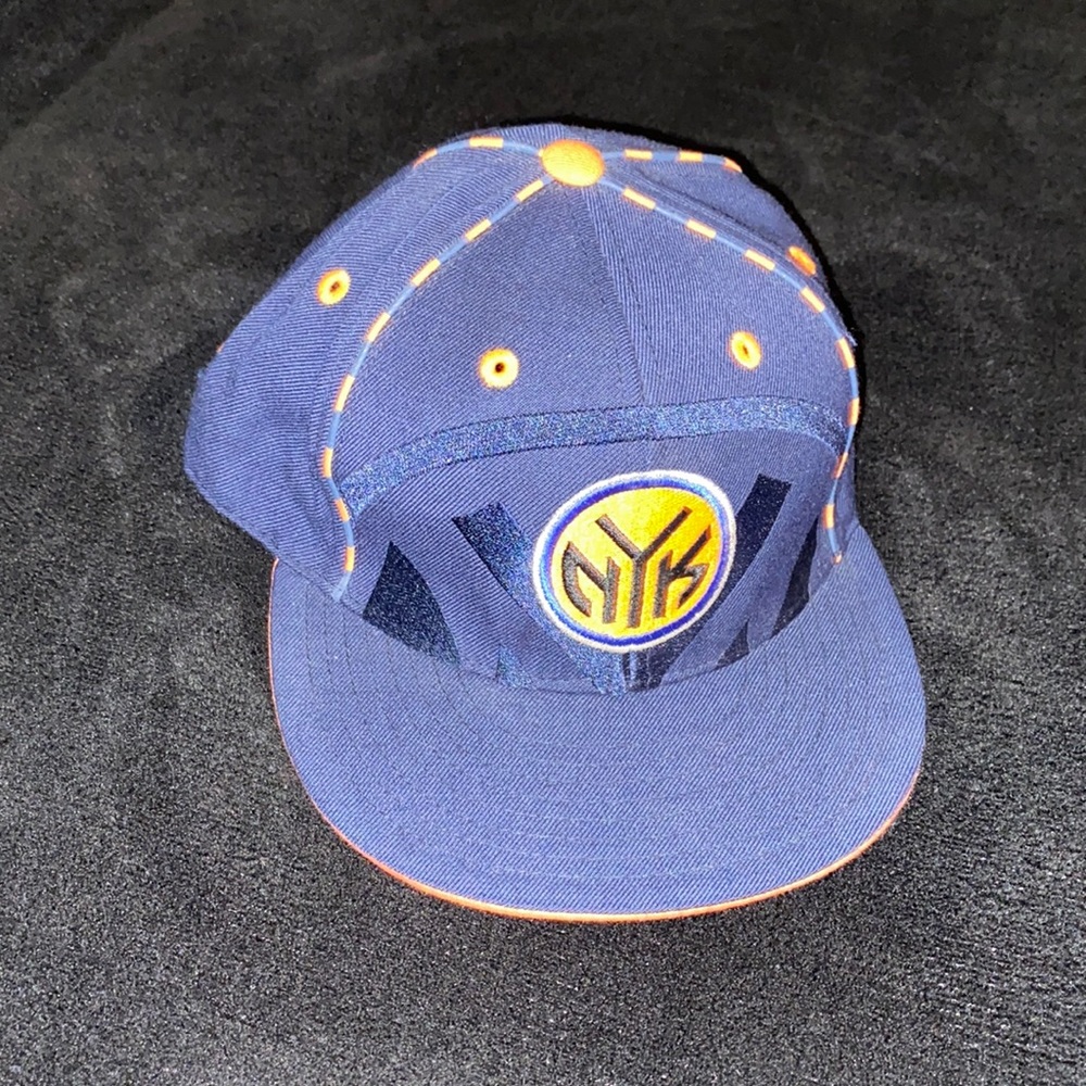 Orange and blue fitted